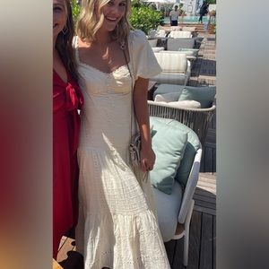 White Flowy Maxi Dress size medium